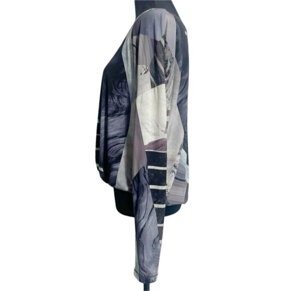 Petit Pois by Viviana G Size XS  Top Blouse Long Sleeve Abstract Art Boho - Picture 5 of 9